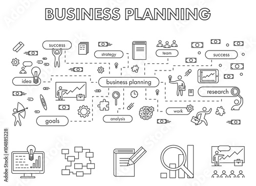 Vector line design concept web banner for business planning. © karpenko_ilia