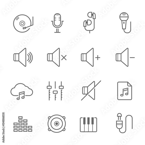 Lines icon set - audio vector illustration