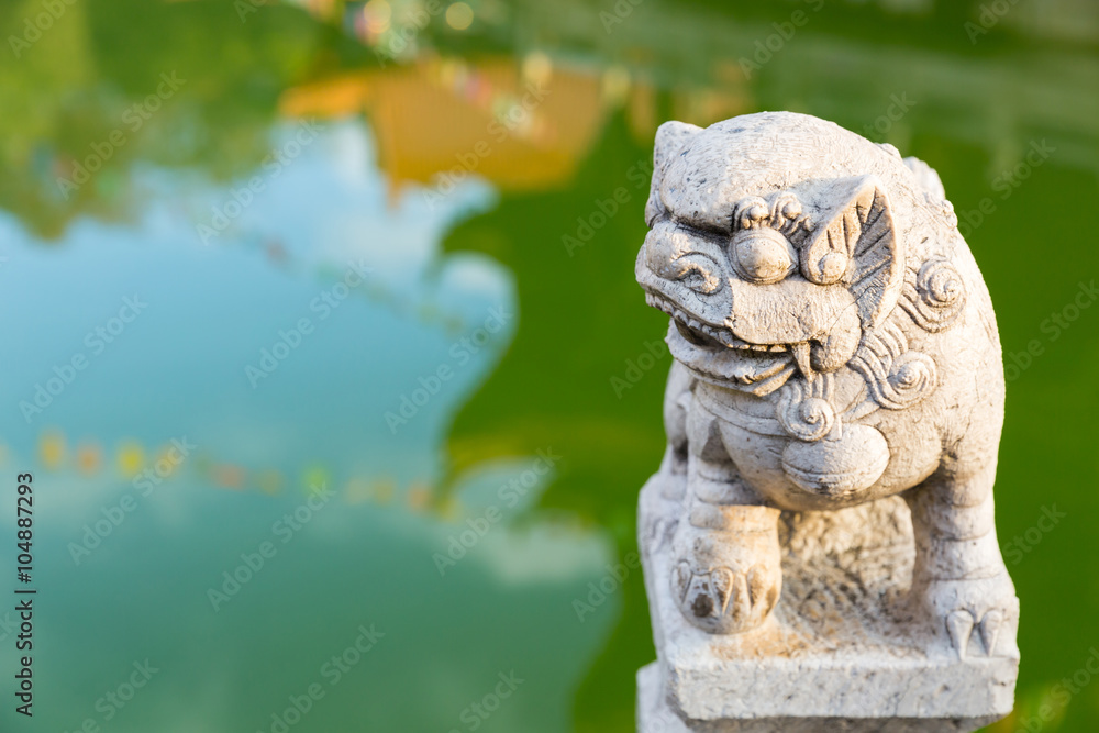 Stone sculpture of chinese lion