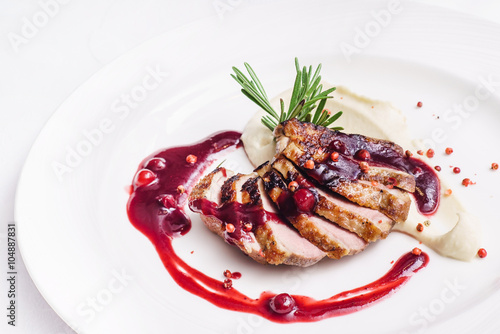 duck breast with sauce