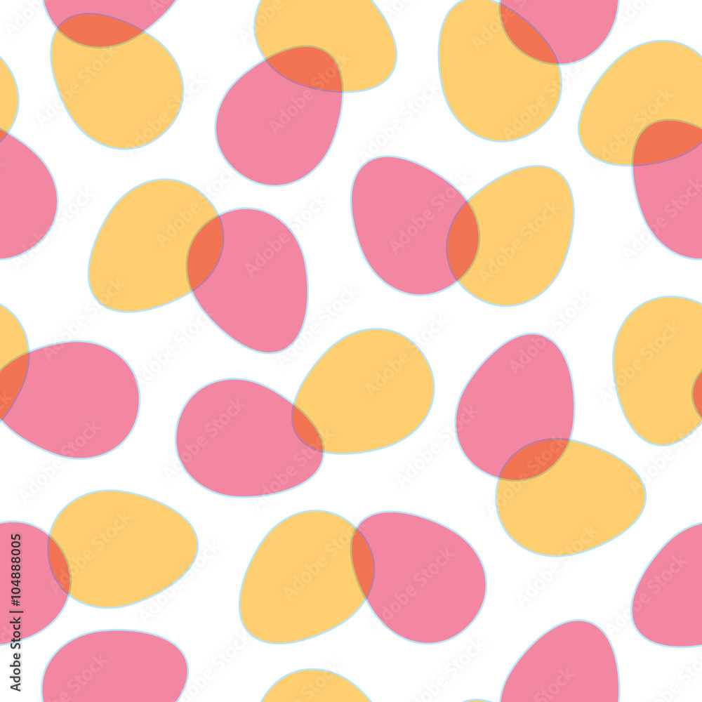 Abstract background with pink and yellow eggs. Seamless pattern Abstract background with pink and yellow eggs. Seamless pattern