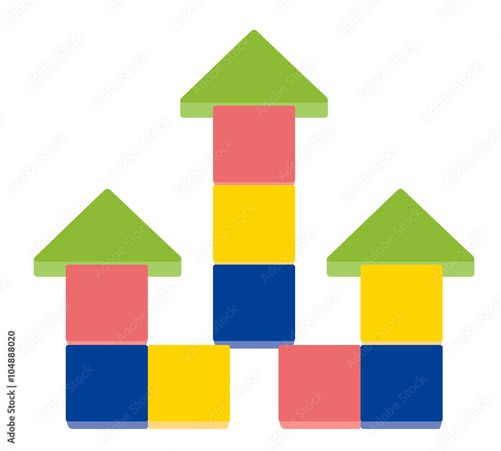 Arrow up shape of stack blocks, Vector Illustration
