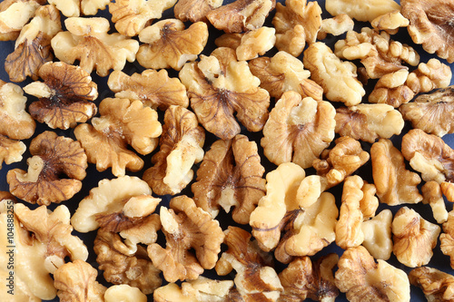 Healthy snack walnut background.