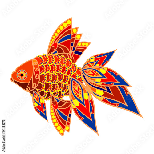 Colorful fish. Vector image of a goldfish.