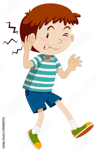 Boy hurting his ear