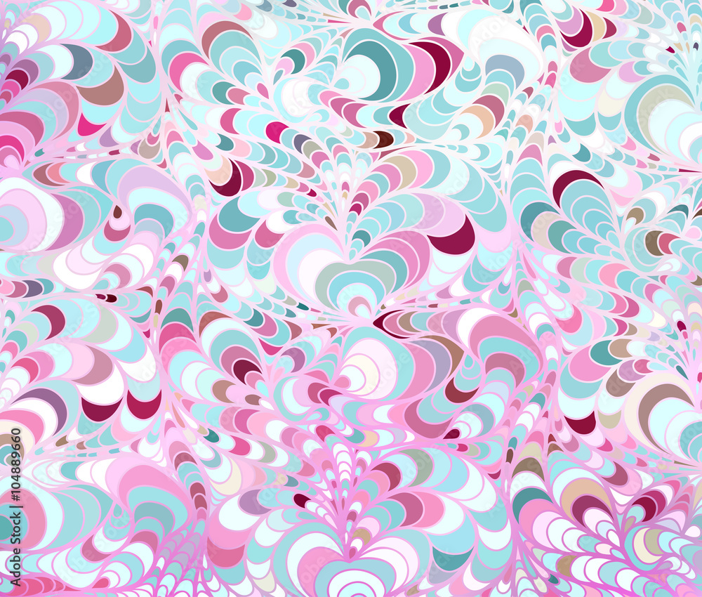 Fototapeta premium Vector floral background of drawn lines