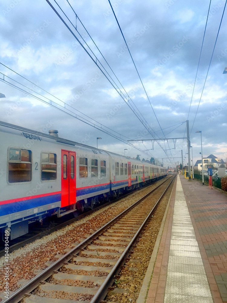train waiting in a railway station