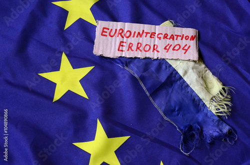 Eurointegration.Error 404.EU and Ukraine Flag
 photo