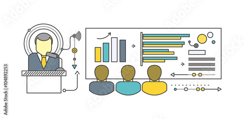 Orator Standing Behind a Podium with Microphones