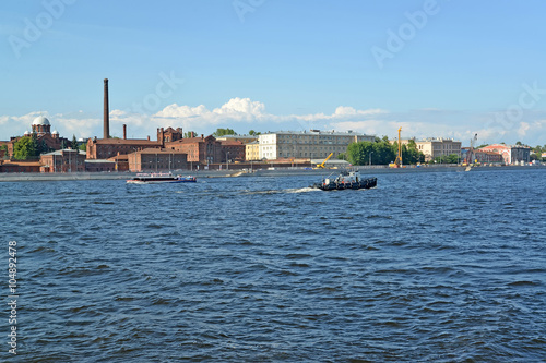 ST. PETERSBURG, RUSSIA - JULY 15, 2015: View of Neva and Arsenal