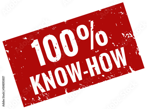 100% Know How Stempel rot grunge