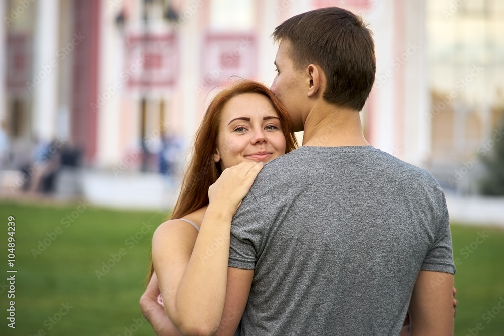 loving couple in the park loving couple in the park