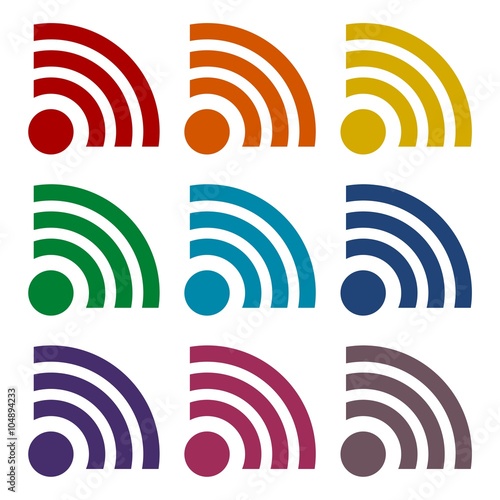 Wireless and wifi icon or sign set 