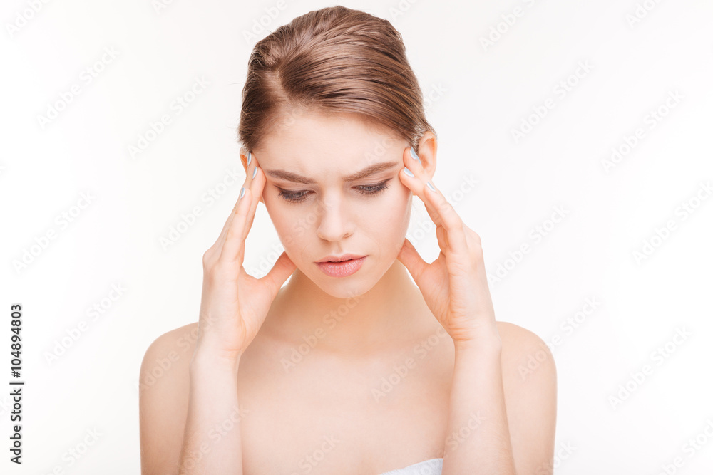 Naklejka premium Beauty portrait of a pensive woman