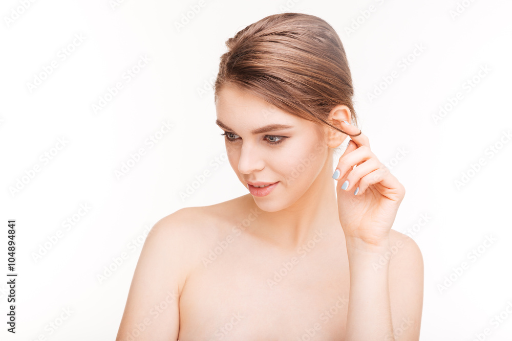 Beauty portrait of a pretty woman with fresh skin Beauty portrait of a pretty woman with fresh skin
