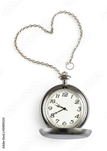 Pocket watch isolated over white