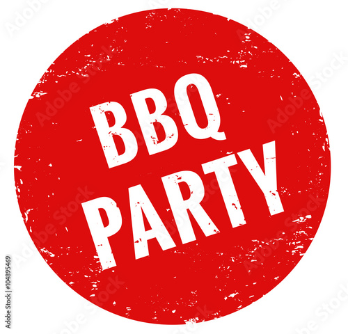 BBQ party Stempel rot grunge