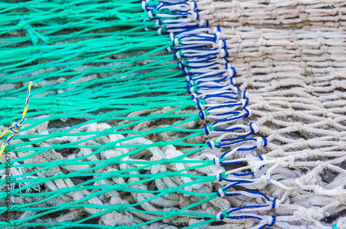 Fischerei Netz Grün Weiß Blau Hintergrund Textur