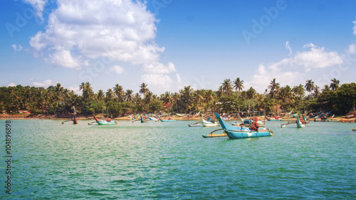 Traditional Sri Lankan Fishing Boats near Mirissa, Sri Lanka © t_o_m_o