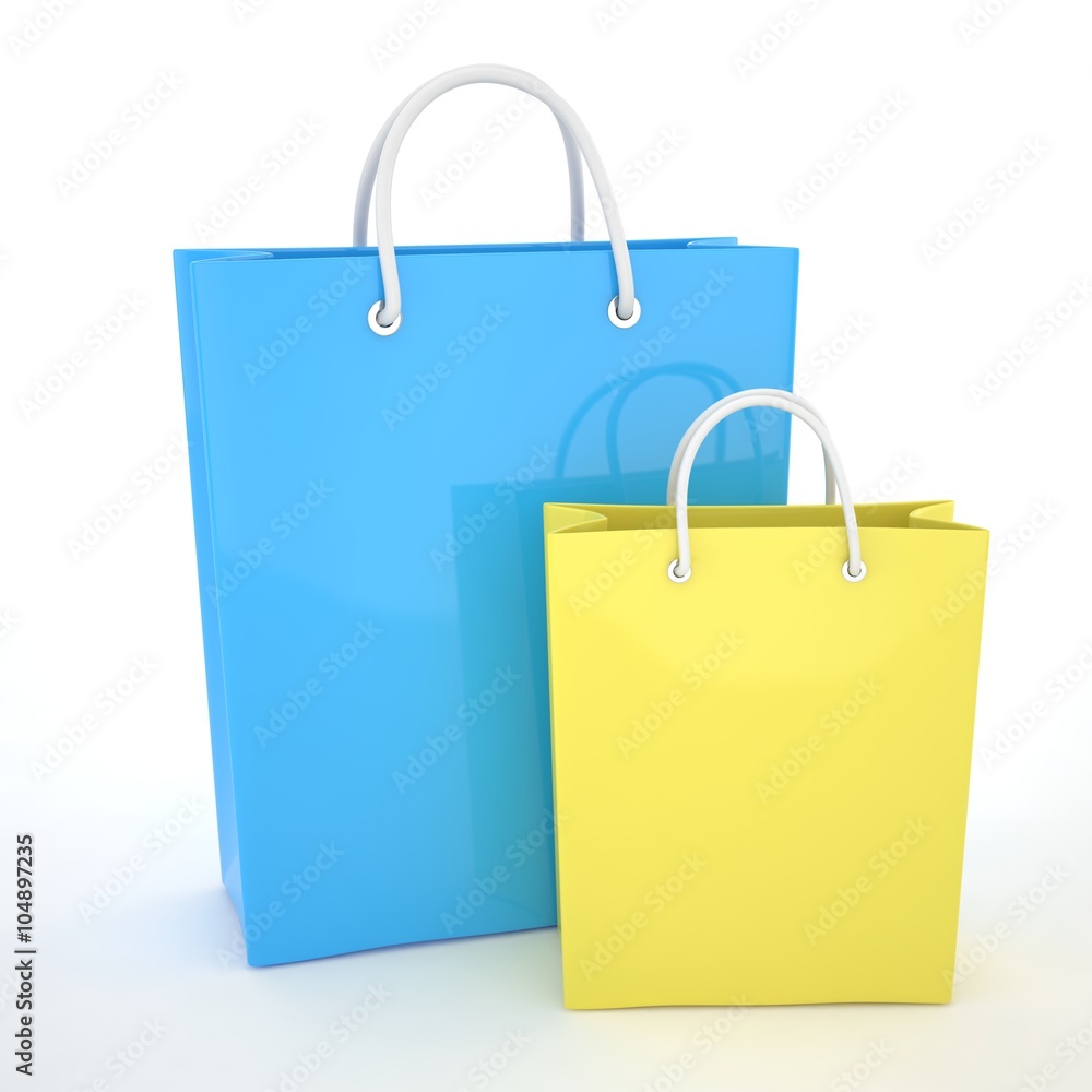 Paper Shopping Bags isolated on white background Paper Shopping Bags isolated on white background