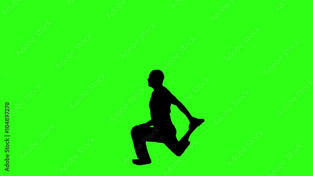 Silhouette of a man on a green background. Silhouette of a man on a green background.