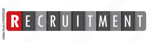 "RECRUITMENT" overlapping vector letters icon