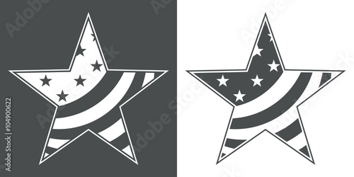 Icono plano estrella con bandera USA #1