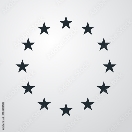 Icono plano estrellas de Union Europea en fondo degradado #1