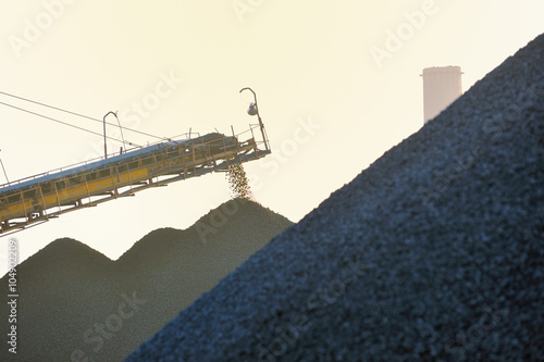 Iron ore and conveyor