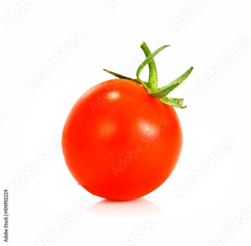 one fresh red tomato isolated on white