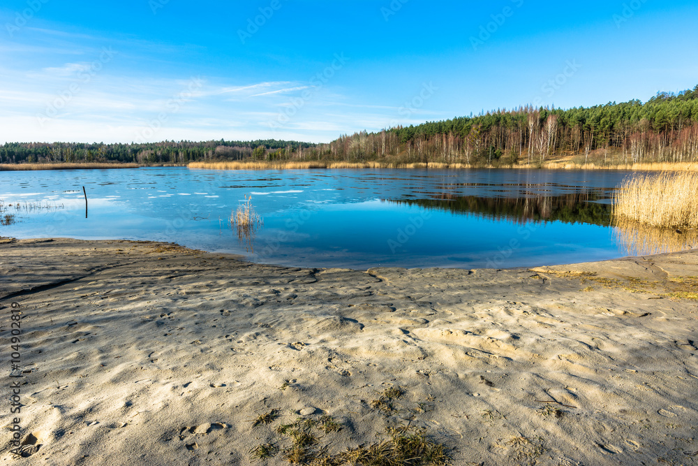 Beautiful lake landscape. Beautiful lake landscape.