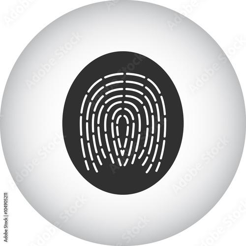 Fingerprint  simple icon on round background