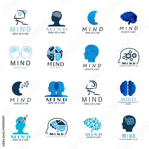 Mind Icons Set - Vector Illustration