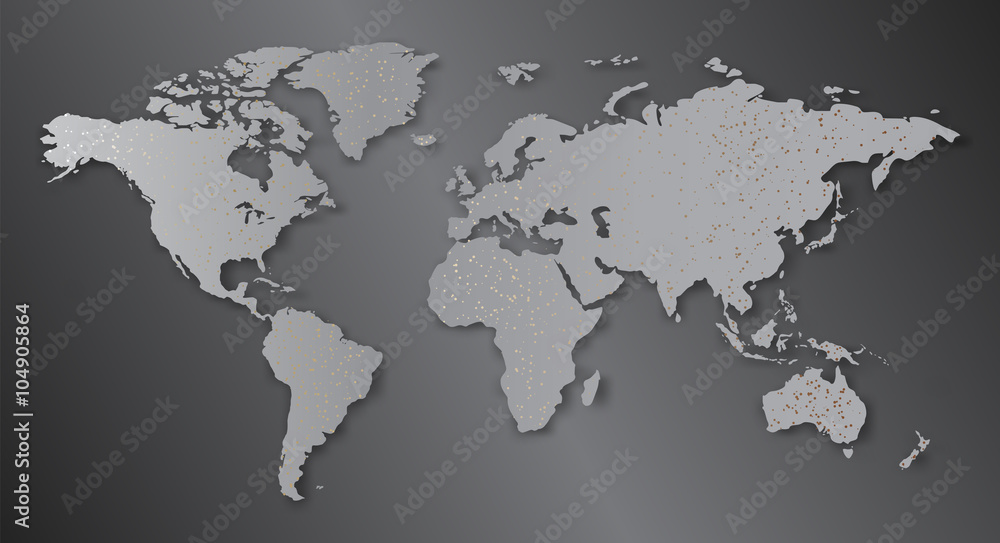 Abstract world map simulates the location of cities.Vector