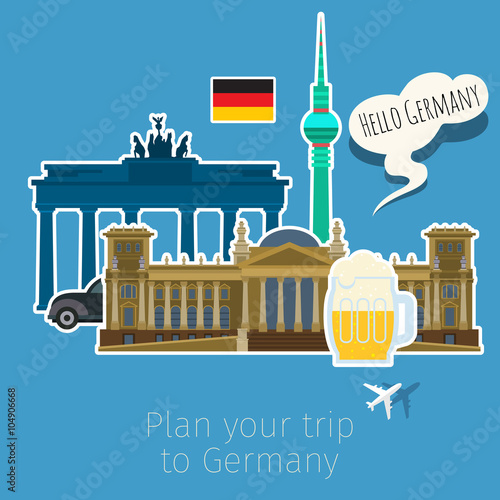 Concept of travel or studying German. 