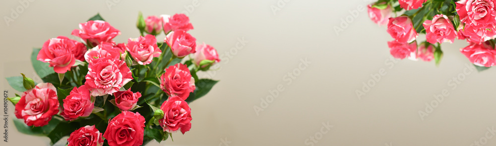 Red roses bouquet with free space for text. Red roses bouquet with free space for text.