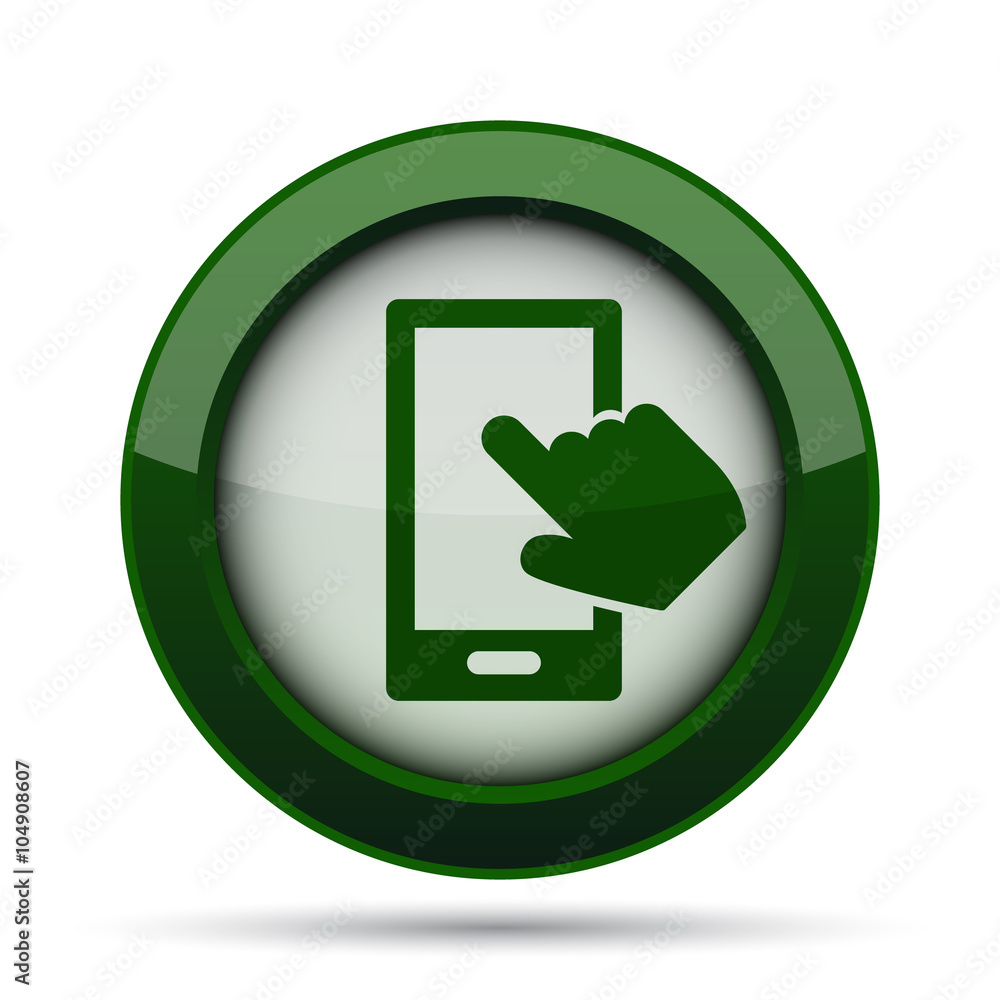 Smartphone with hand icon Smartphone with hand icon