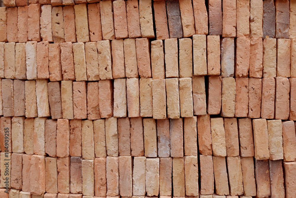Orange Block brick by layer abstract background Orange Block brick by layer abstract background