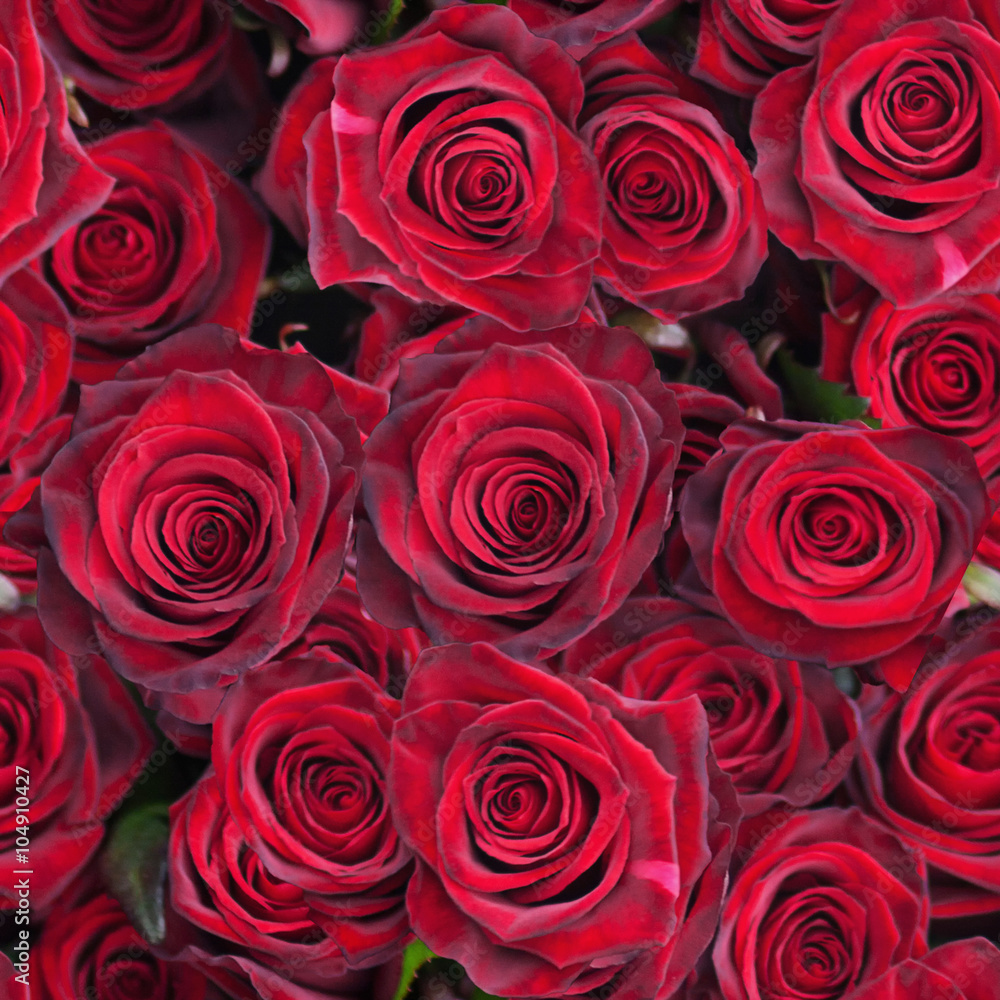 large bouquet of red roses. Seamless texture large bouquet of red roses. Seamless texture