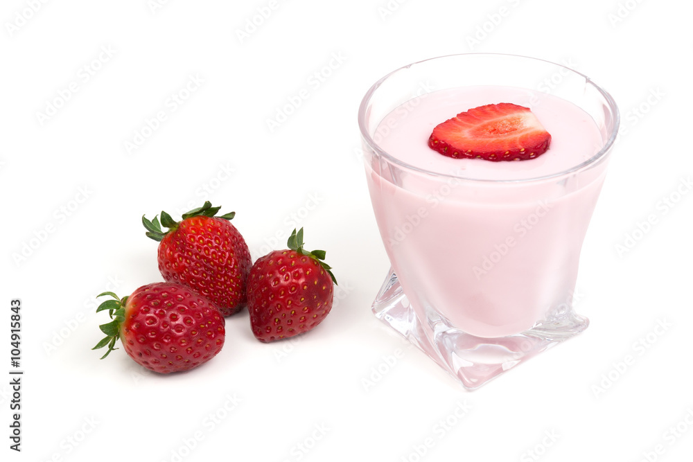 Ripe strawberry and yogurt Ripe strawberry and yogurt