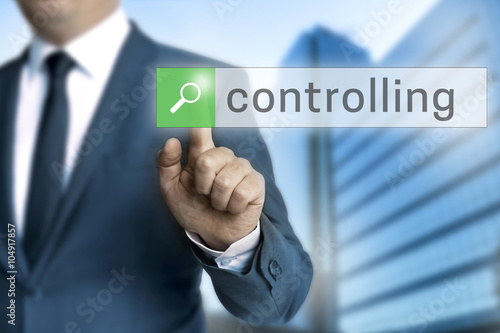 controlling browser is operated by businessman