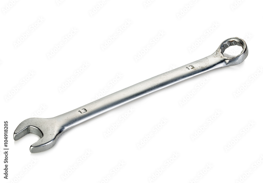 Combination wrench close-up isolated on a white background. Combination wrench close-up isolated on a white background.