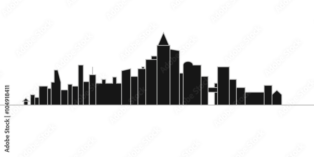 Imaginary city silhouette