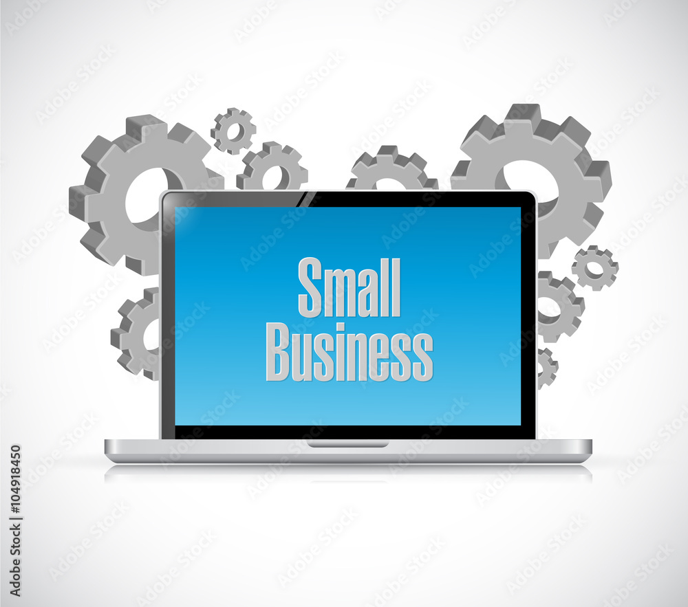 small business computer sign concept illustration