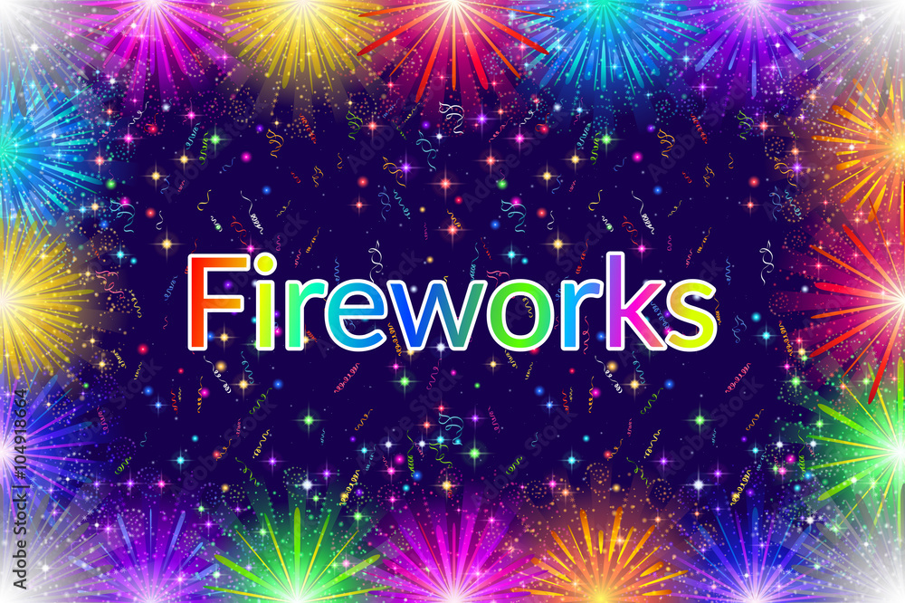 Holiday Background with Confetti, Streamers and Frame of Various