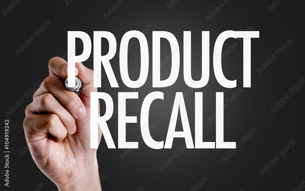 Hand writing the text: Product Recall Hand writing the text: Product Recall