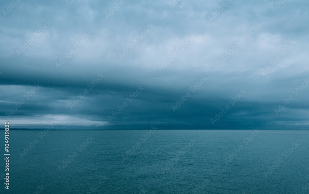 Cloudy and minimalist seascape