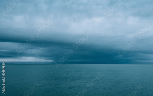 Cloudy and minimalist seascape