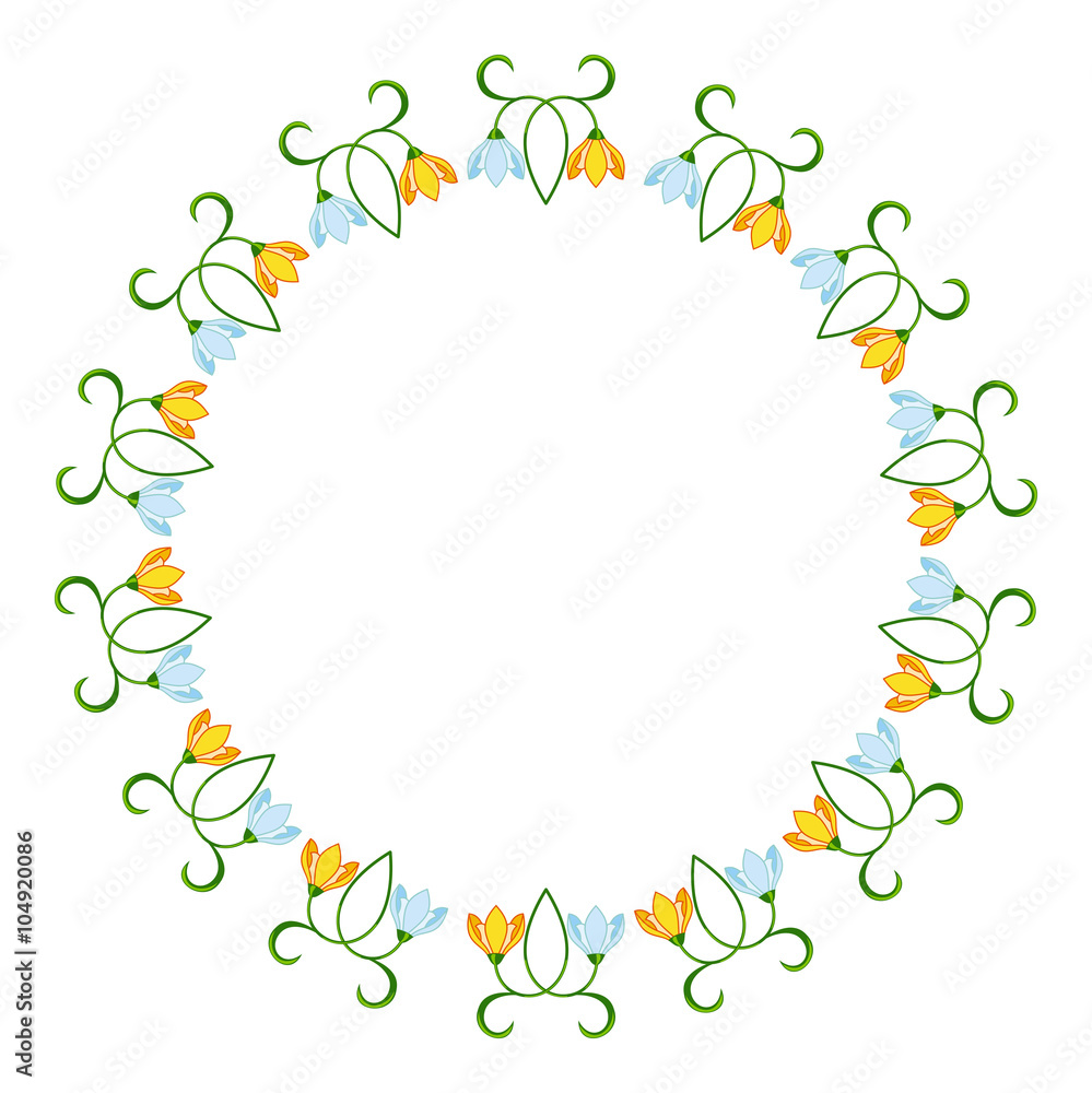 Round frame with flowers Round frame with flowers