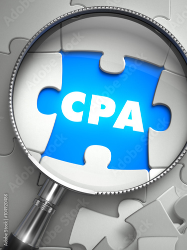 CPA - Puzzle with Missing Piece through Loupe.